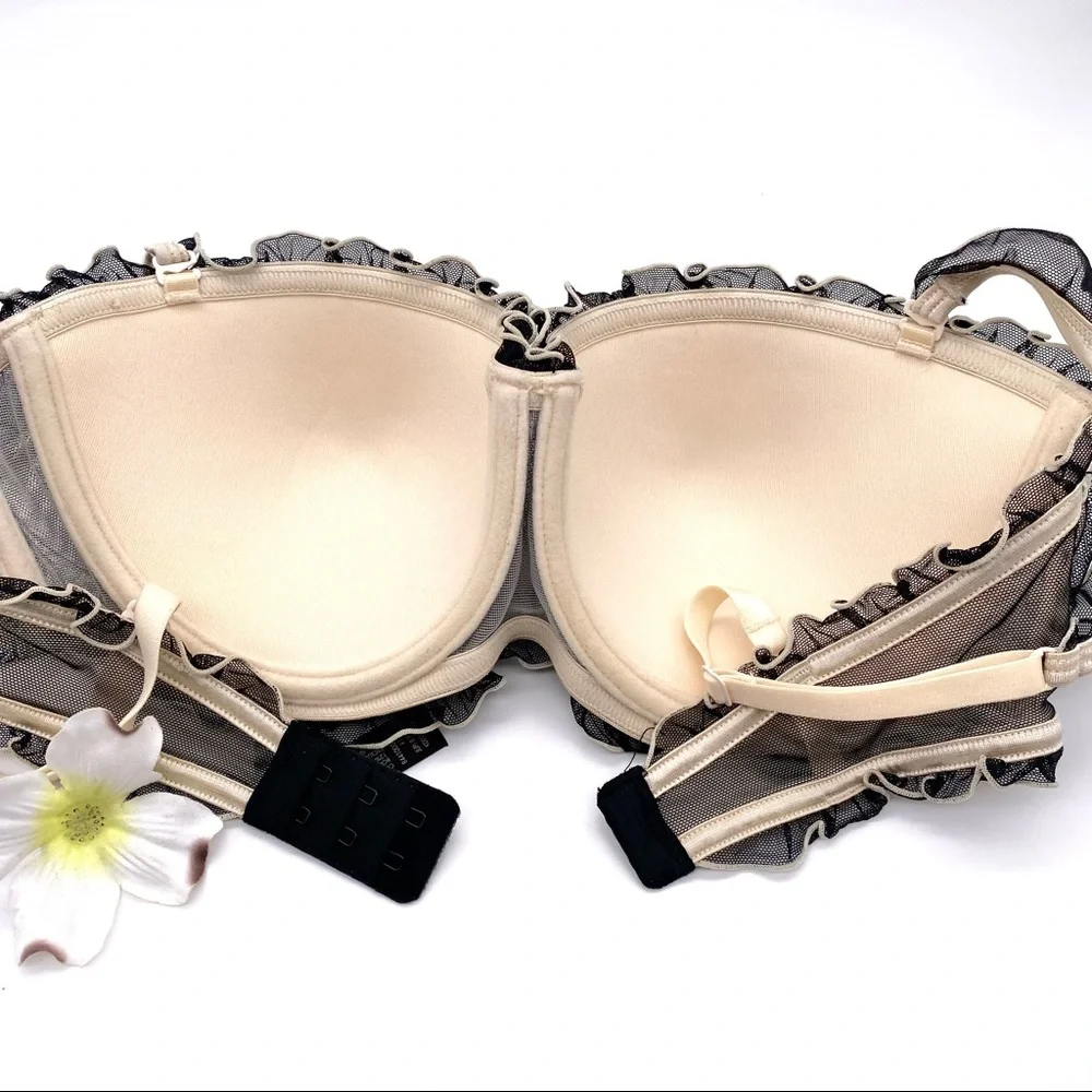 NWOT Kardashian Kollection Intimates Ruffle Balconette Bra, 34C - Picture 10 of 12